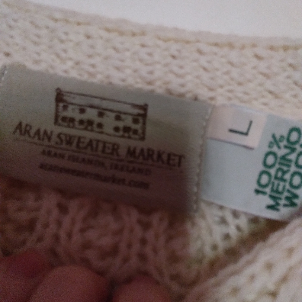 Aran Irish wool white sweater